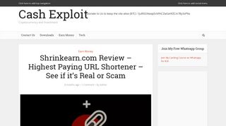 
                            11. Shrinkearn.com Review - Highest Paying URL Shortener - See if it's ...