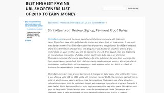 
                            9. ShrinkEarn.com Review: Signup, Payment Proof, Rates - BEST ...