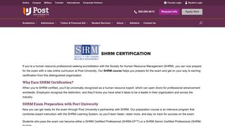 
                            7. SHRM Certification (8 Weeks) | Post University, Connecticut