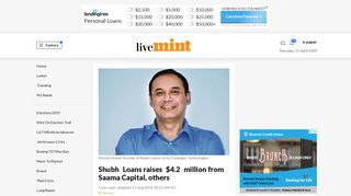 
                            8. Shubh Loans raises $4.2 million from Saama Capital, others - Livemint