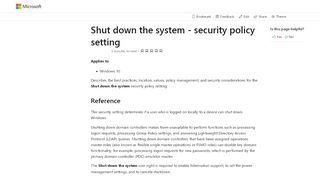 
                            4. Shut down the system - security policy setting (Windows 10 ...
