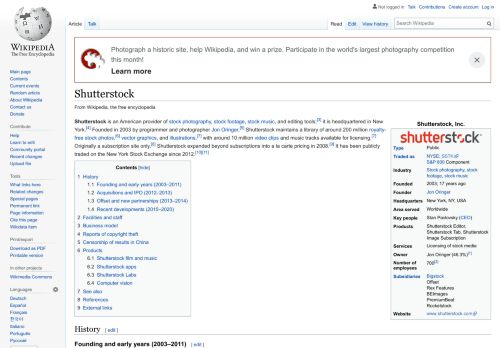 
                            10. Shutterstock - Wikipedia