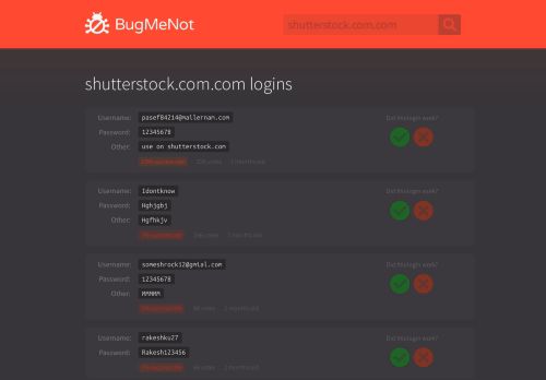 
                            7. shutterstock.com.com logins - BugMeNot