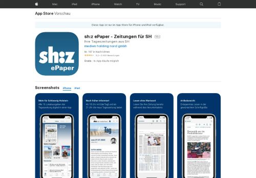 
                            6. sh:z ePaper - Zeitungen für SH im App Store - iTunes - Apple