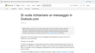 
                            10. Si vuole richiamare un messaggio in Outlook.com - Outlook