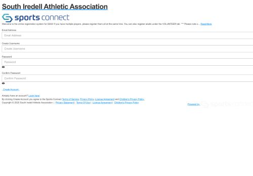 
                            10. SIAA South Iredell Athletic Association - Login/Register