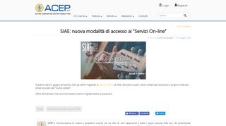 
                            10. SIAE: nuova modalità di accesso ai “Servizi On-line” | ACEP News