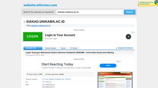 
                            4. siakad.unikama.ac.id at WI. Login! Anjungan Mahasiswa Sistem ...