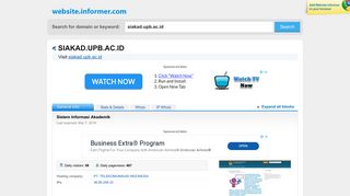 
                            10. siakad.upb.ac.id at WI. Sistem Informasi Akademik - Website Informer
