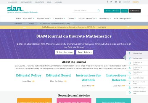 
                            11. SIAM Journal on Discrete Mathematics (SIDMA)