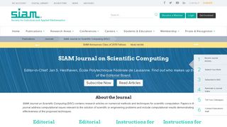 
                            10. SIAM Journal on Scientific Computing (SISC)