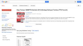 
                            10. Siap Tempur SBMPTN Saintek 2016 (Strategi Dahsyat Tembus PTN Favorit)