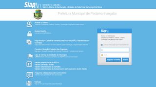 
                            2. SIAP.Net ISS Online - Prefeitura Municipal de Pindamonhangaba ...