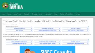 
                            8. ᐅ SIBEC 2019 ↣【 Consulta Pública Bolsa Família 】 ACESSO AQUI!