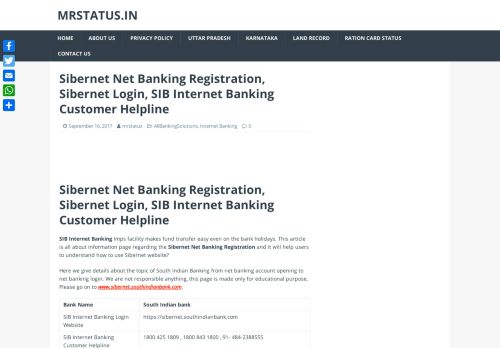 
                            13. Sibernet Net Banking Registration,Login, SIB Internet Banking ...