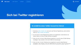 
                            3. Sich bei Twitter registrieren - Twitter support