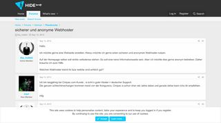 
                            2. sicherer und anonyme Webhoster | hide.me VPN Community