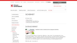 
                            7. Sicherheit im Internet-Banking - Schwyzer Kantonalbank