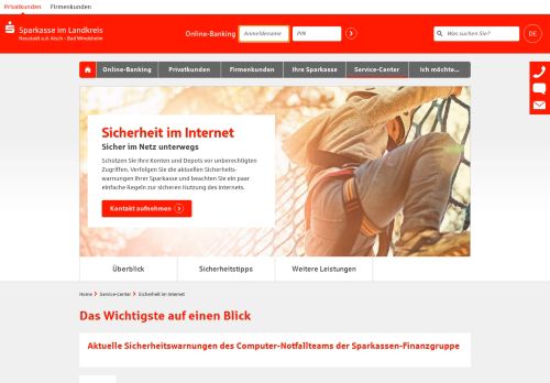 
                            8. Sicherheit im Internet | Sparkasse im Landkreis ... - Sparkasse Nea