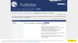 
                            8. Sicherheit: Nach dem Einloggen: 14 Virusmeldungen - Dr. Windows