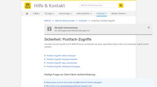 
                            1. Sicherheit: Postfach-Zugriffe - WEB.DE Hilfe