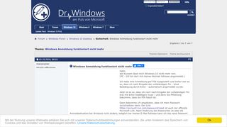 
                            3. Sicherheit: Windows Anmeldung funktioniert nicht mehr - Dr. Windows