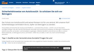 
                            13. Sicherheitshinweise von AutoScout24 - So schützen Sie sich vor ...