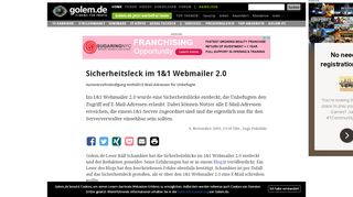 
                            10. Sicherheitsleck im 1&1 Webmailer 2.0 - Golem.de