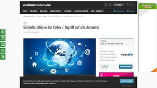 
                            5. Sicherheitslücke bei Xodox / Zugriff auf alle Accounts - Onlinekosten