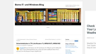 
                            11. Sicherheitslücke in TP-Link-Routern TL-WR841N/TL-WR841ND ...