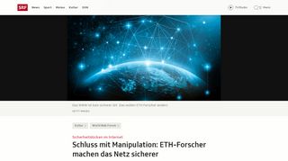 
                            10. Sicherheitslücken im Internet - Schluss mit Manipulation: ETH ... - SRF