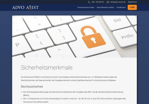 
                            13. Sicherheitsmerkmale - AdvoAssist