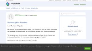
                            3. Sicherheitspaket installieren | Unitymedia Community