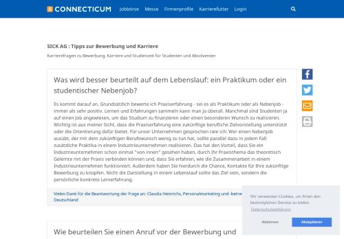 
                            13. SICK AG - Tipps zur Bewerbung und Karriere - Connecticum