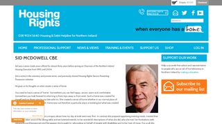 
                            13. Sid McDowell CBE | Housing Rights