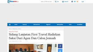 
                            6. Sidang Lanjutan First Travel Hadirkan Saksi Dari Agen Dan Calon ...