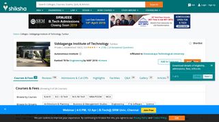 
                            11. Siddaganga Institute Of Technology, Tumkur - Courses, Placement ...