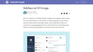 
                            1. Sidebars in UI Design – Inspiration Supply – Medium
