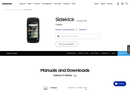 
                            7. Sidekick (T-Mobile) | Owner Information & Support | Samsung US