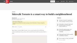 
                            9. Sidewalk Toronto is a smart way to build a neighbourhood - The Globe ...