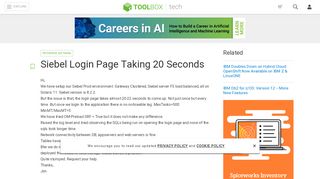 
                            12. Siebel Login Page Taking 20 Seconds - IT Toolbox