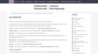
                            8. Sieć WIFI PW / FAQ - Najczęściej zadawane pytania / Service Desk ...