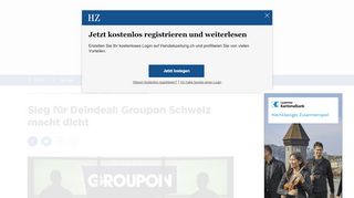 
                            10. Sieg für Deindeal: Groupon Schweiz macht dicht - Handelszeitung