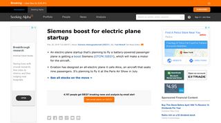 
                            6. Siemens boost for electric plane startup - Siemens AG ADR ...