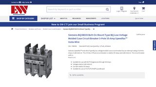 
                            10. Siemens BQ3B035 Bolt-On Mount Type BQ Low Voltage Molded Case ...