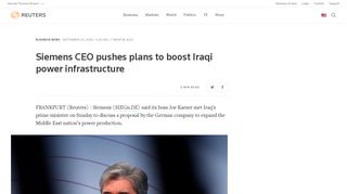 
                            8. Siemens CEO pushes plans to boost Iraqi power infrastructure | Reuters