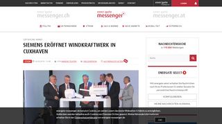 
                            13. Siemens eröffnet Windkraftwerk in Cuxhaven - energate messenger+