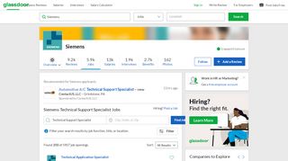 
                            8. Siemens Technical Support Specialist Jobs | Glassdoor