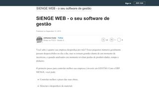 
                            7. SIENGE WEB - o seu software de gestão - LinkedIn