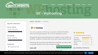 
                            7. Sif fra Wphosting - Læs om webhotellet her - Bedste-webhotel.dk